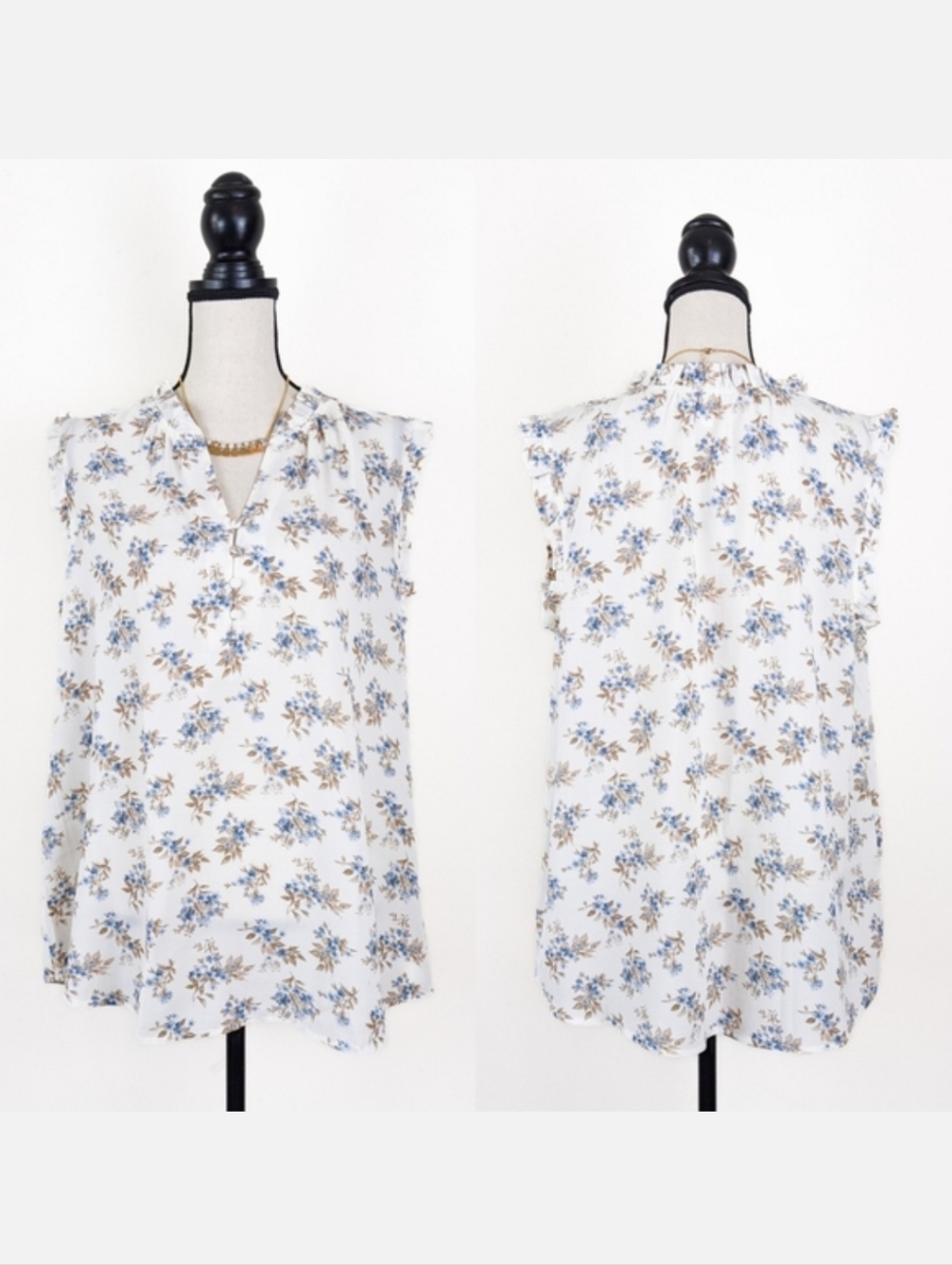 💜🦋LAST🦋 NWT Perch by Blu Pepper Floral Sleeveless Blouse, Size 3X